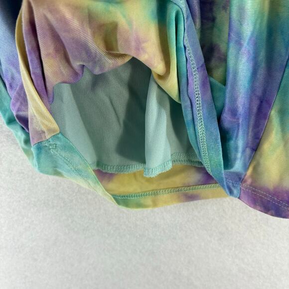 Summer Bodycon Mini Dress Tie Dye Cowl Neck Sexy Women's SMALL Olive Tree - Picture 6 of 10